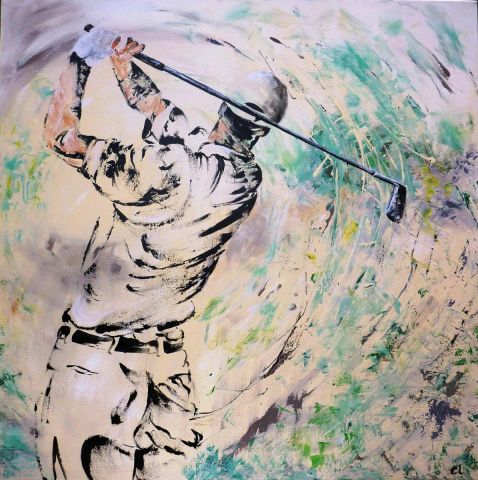 golfeur de dos